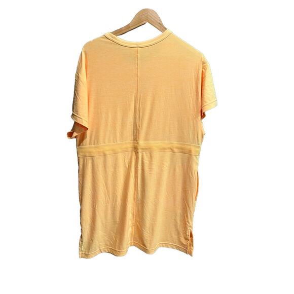 Athleta Orange Cross Current Elastic Waist Short Sleeve Beach Dress Size Small - Picture 2 of 5